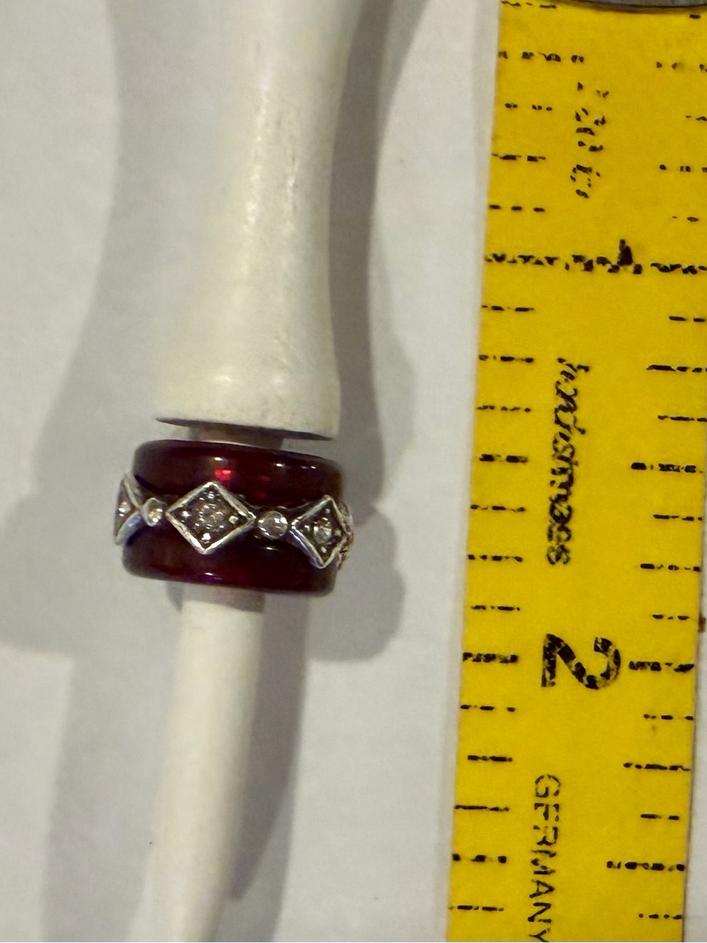 Brighton Red Charm Bead with Silver & Rhinestone Accents